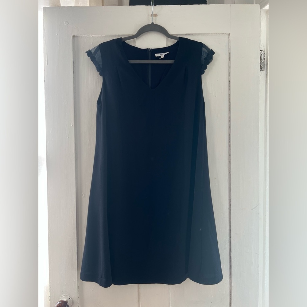 Suncoo Women’s Black Novelty Cap Sleeve A Line Dress Size Small Designer T1